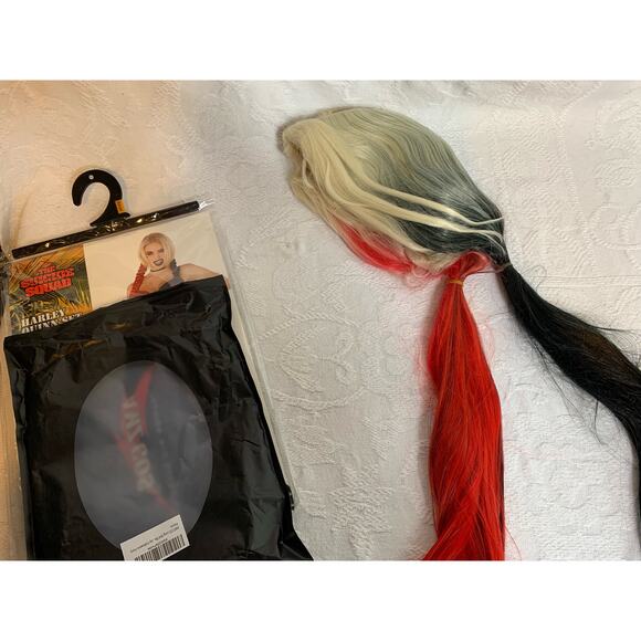 Harley Quinn Synthetic Halloween Wig Adult Adjustable The Suicide Squad Costume - Picture 2 of 6